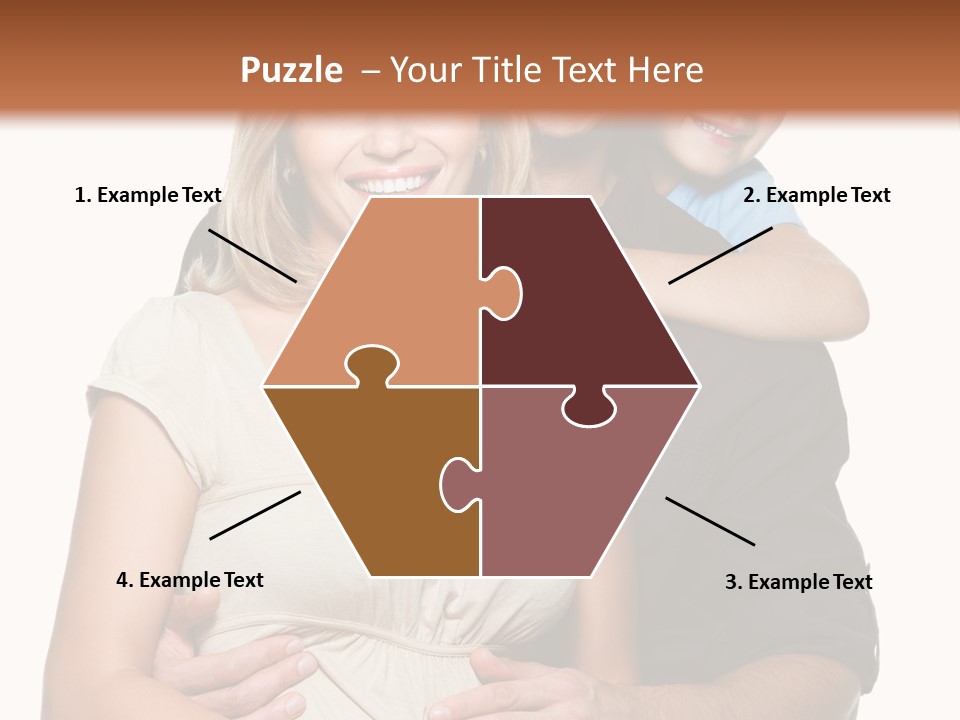 Portrait Embrace Happy Family PowerPoint Template