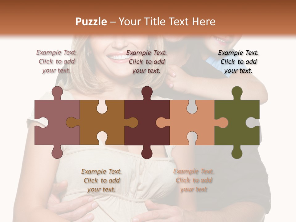 Portrait Embrace Happy Family PowerPoint Template