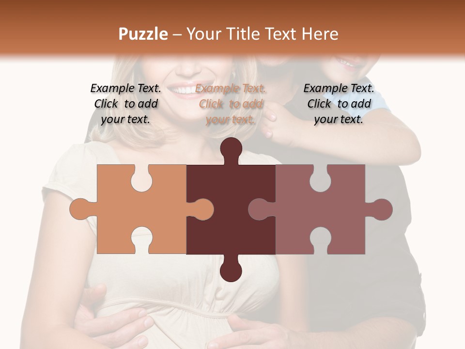 Portrait Embrace Happy Family PowerPoint Template