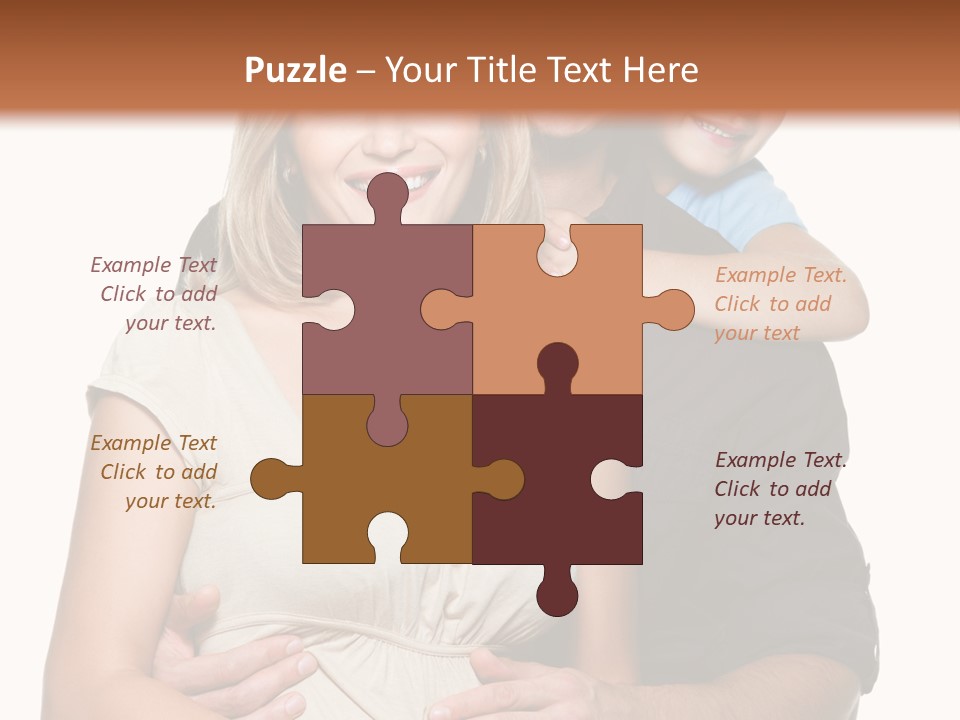 Portrait Embrace Happy Family PowerPoint Template