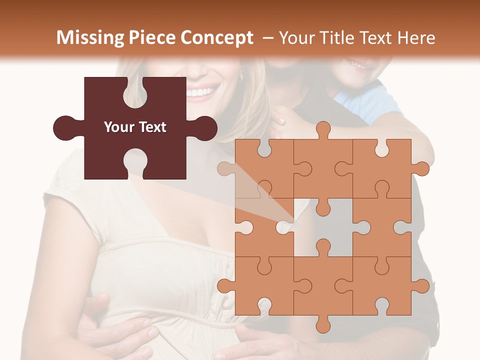 Portrait Embrace Happy Family PowerPoint Template