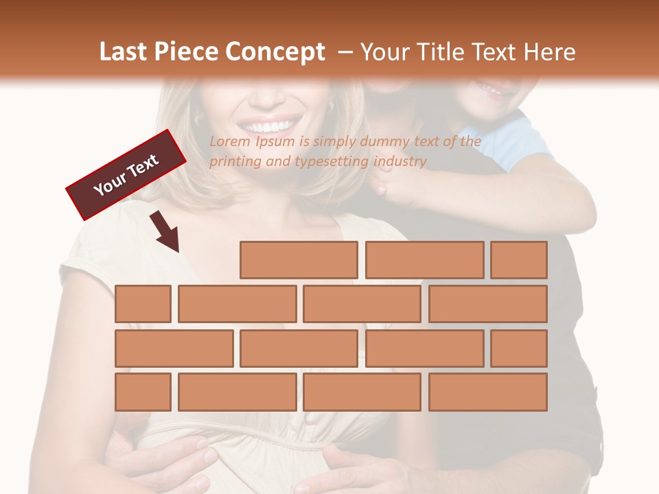 Portrait Embrace Happy Family PowerPoint Template