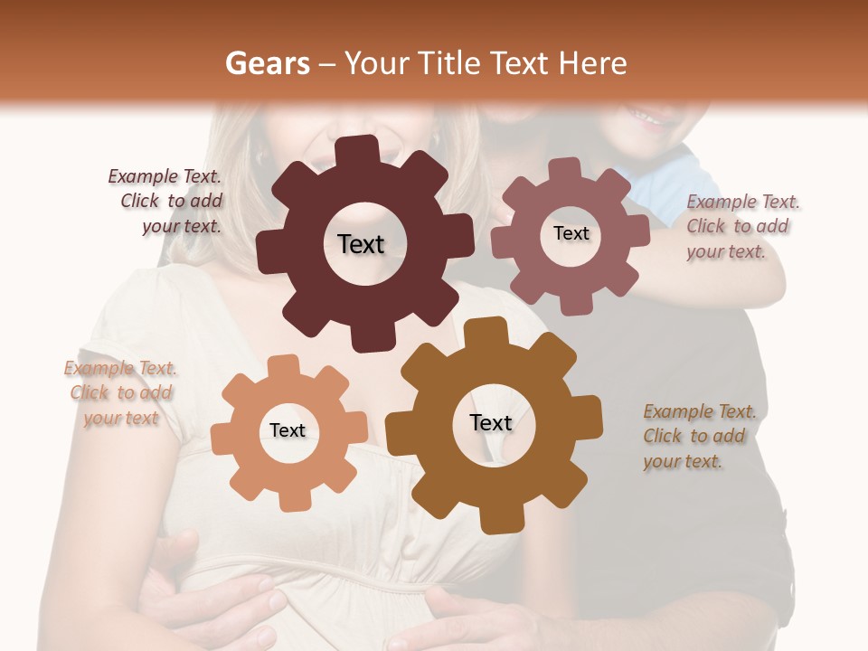 Portrait Embrace Happy Family PowerPoint Template