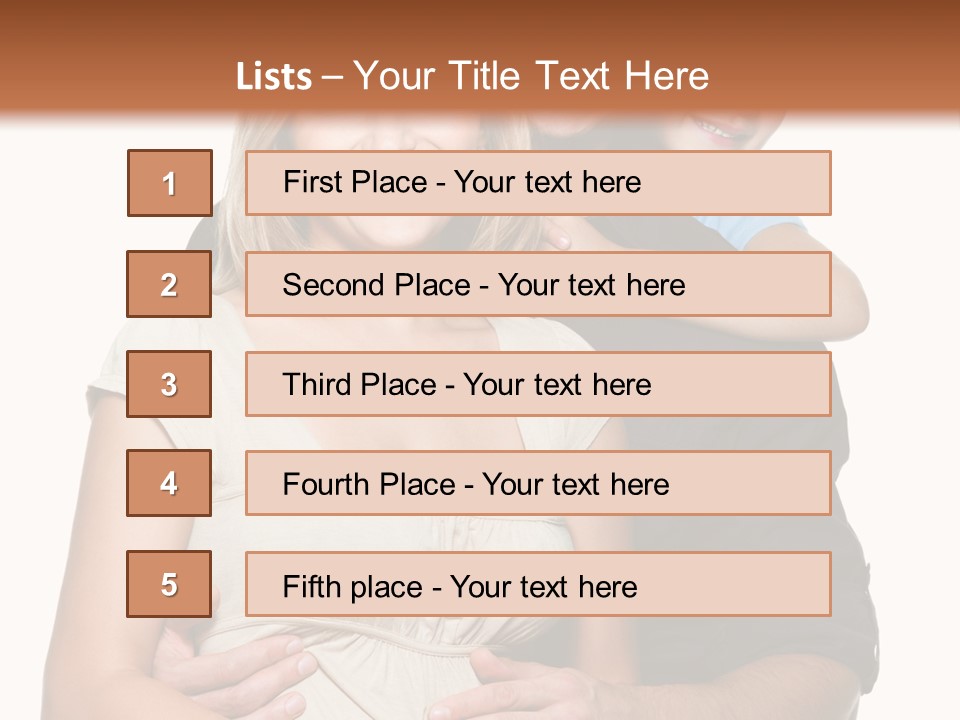 Portrait Embrace Happy Family PowerPoint Template