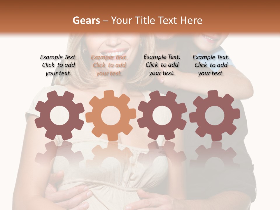 Portrait Embrace Happy Family PowerPoint Template