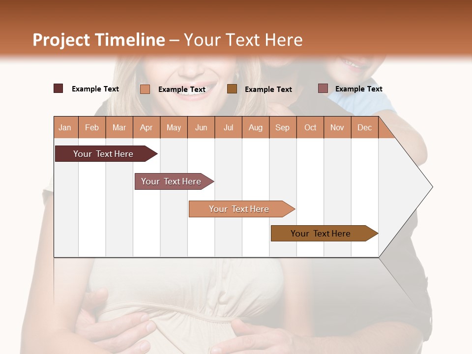 Portrait Embrace Happy Family PowerPoint Template