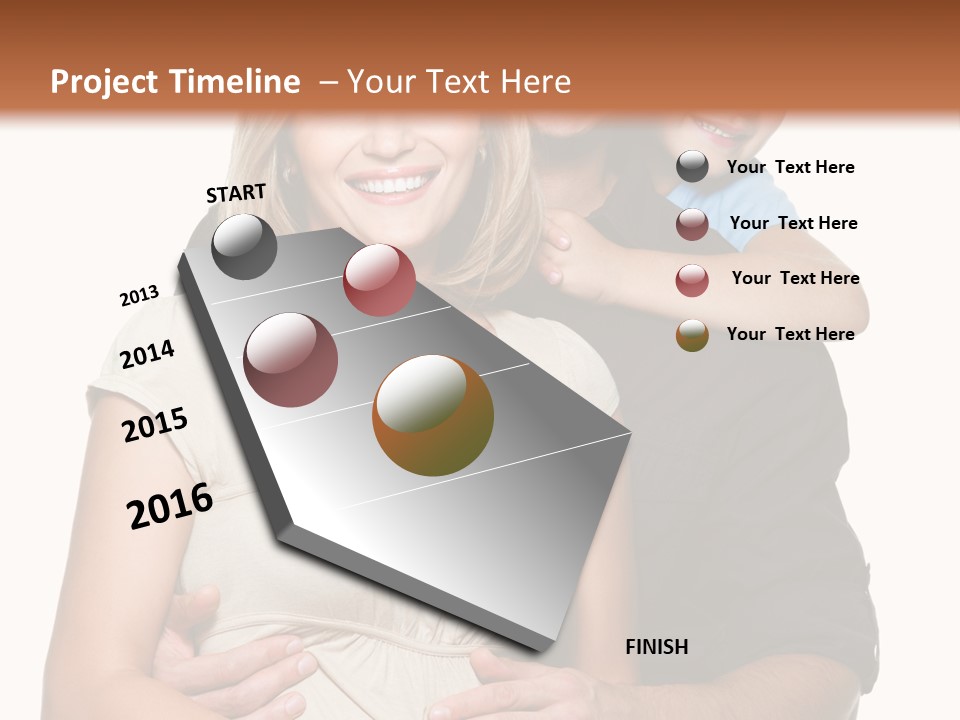 Portrait Embrace Happy Family PowerPoint Template