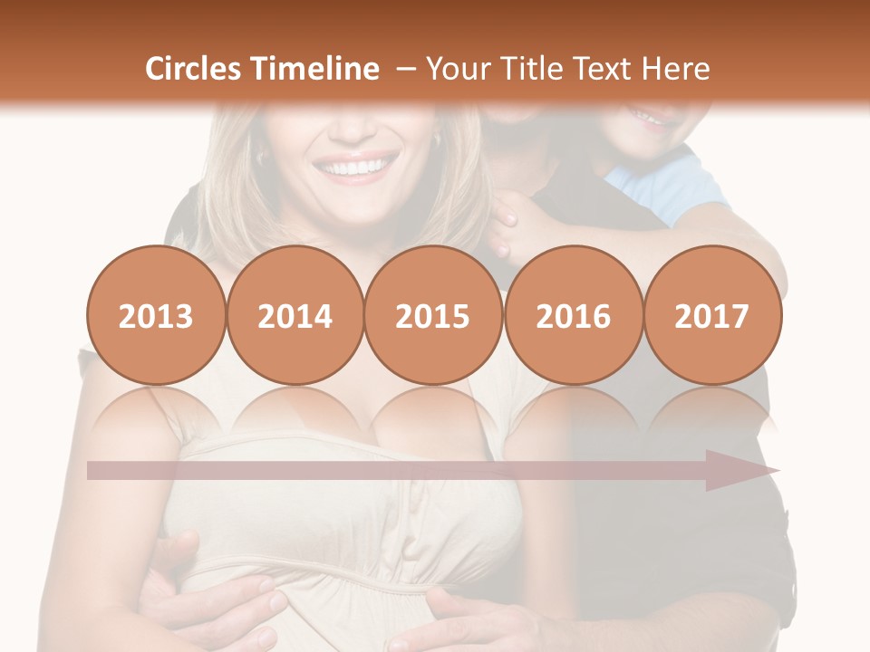 Portrait Embrace Happy Family PowerPoint Template