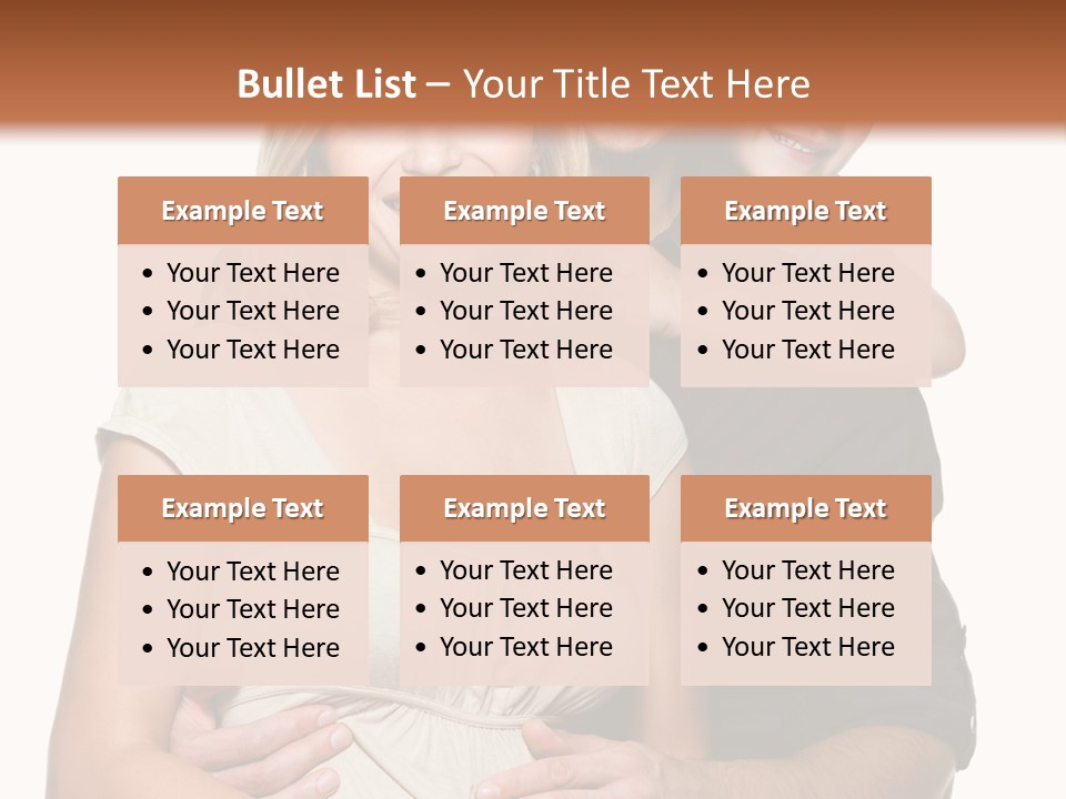 Portrait Embrace Happy Family PowerPoint Template