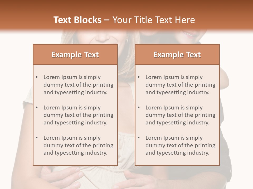 Portrait Embrace Happy Family PowerPoint Template