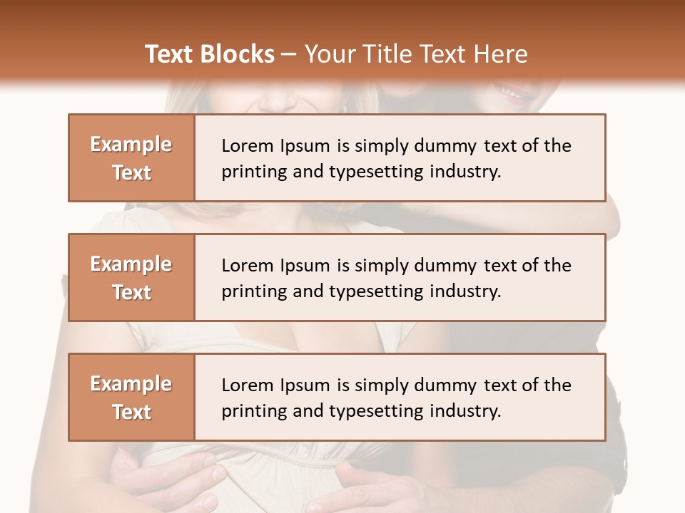 Portrait Embrace Happy Family PowerPoint Template