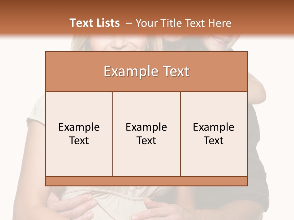 Portrait Embrace Happy Family PowerPoint Template