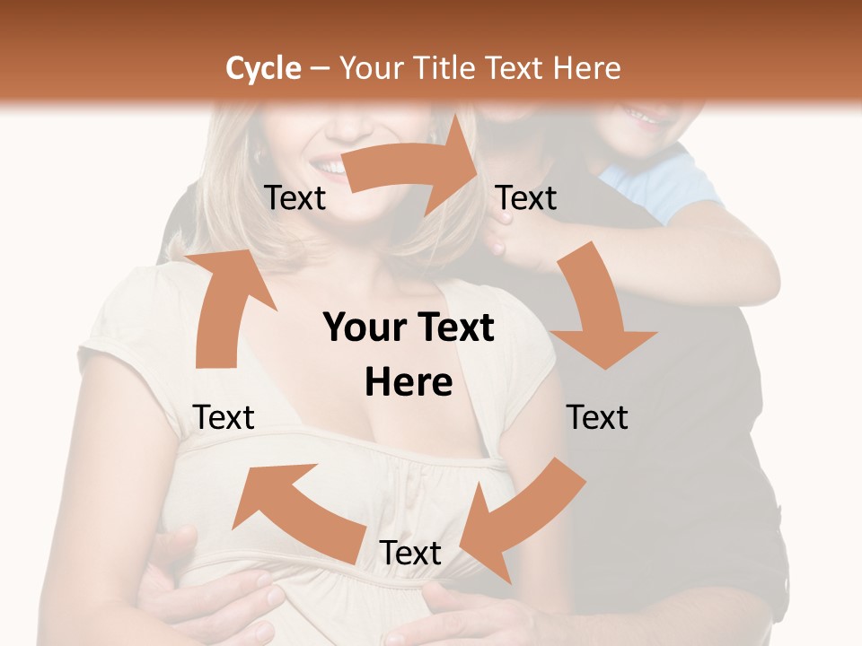 Portrait Embrace Happy Family PowerPoint Template