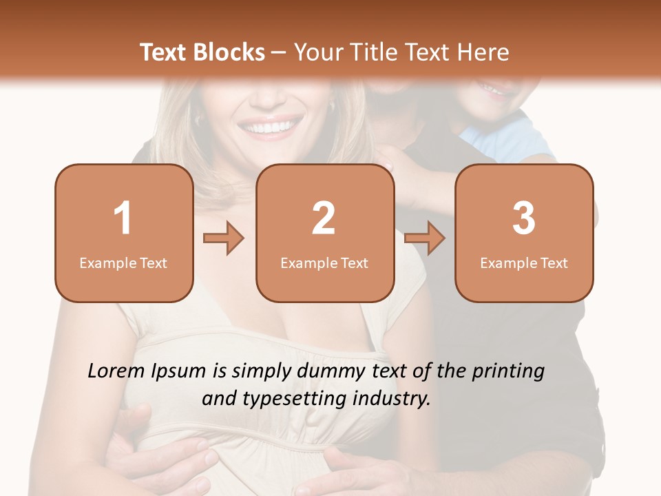 Portrait Embrace Happy Family PowerPoint Template