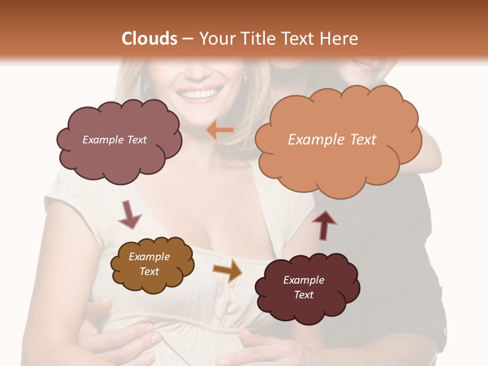 Portrait Embrace Happy Family PowerPoint Template