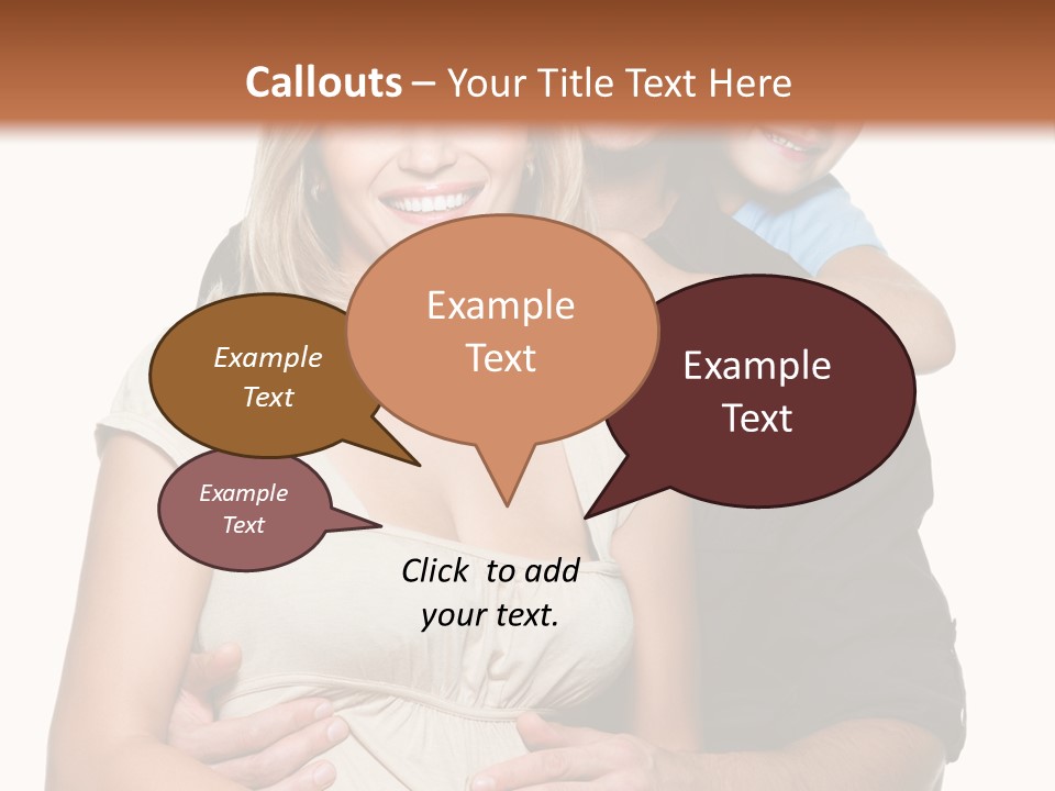 Portrait Embrace Happy Family PowerPoint Template