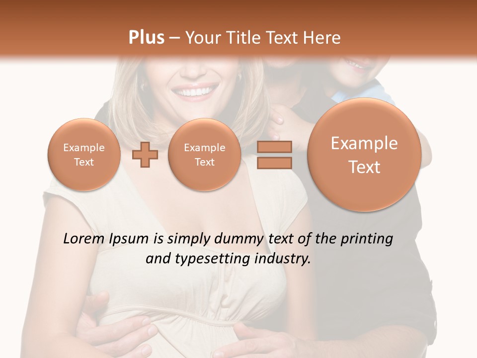 Portrait Embrace Happy Family PowerPoint Template
