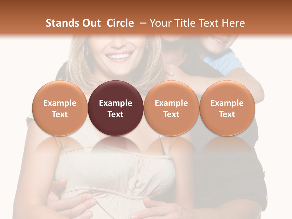 Portrait Embrace Happy Family PowerPoint Template