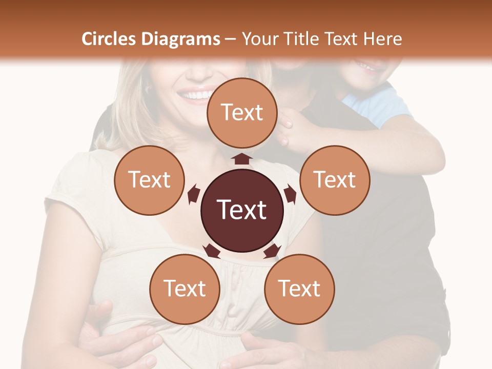 Portrait Embrace Happy Family PowerPoint Template
