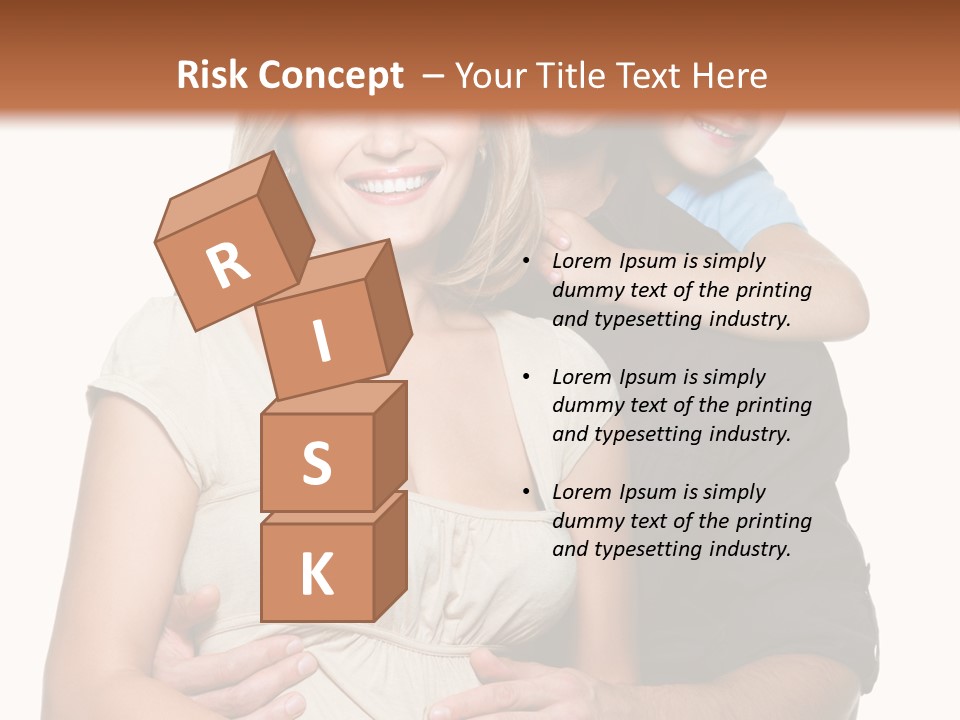 Portrait Embrace Happy Family PowerPoint Template