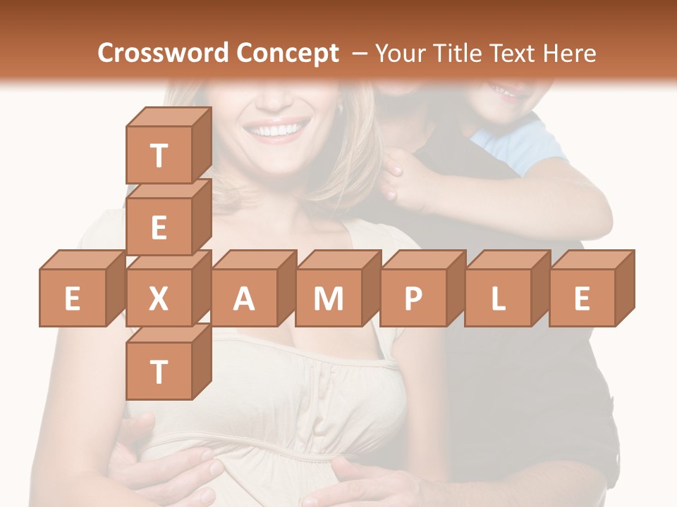 Portrait Embrace Happy Family PowerPoint Template