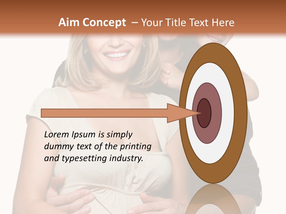 Portrait Embrace Happy Family PowerPoint Template