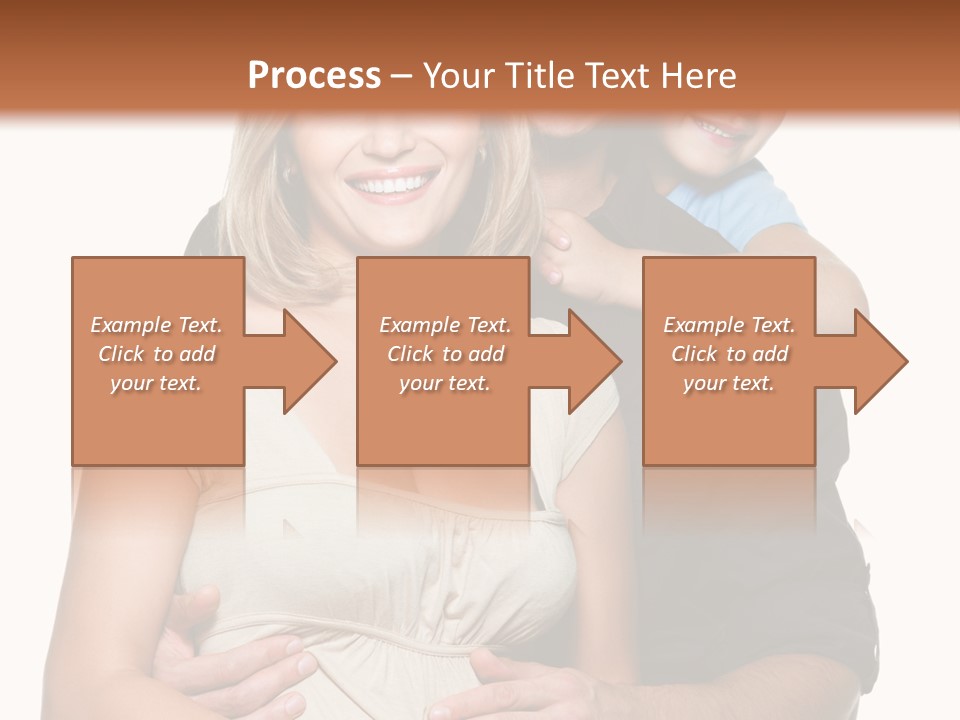 Portrait Embrace Happy Family PowerPoint Template