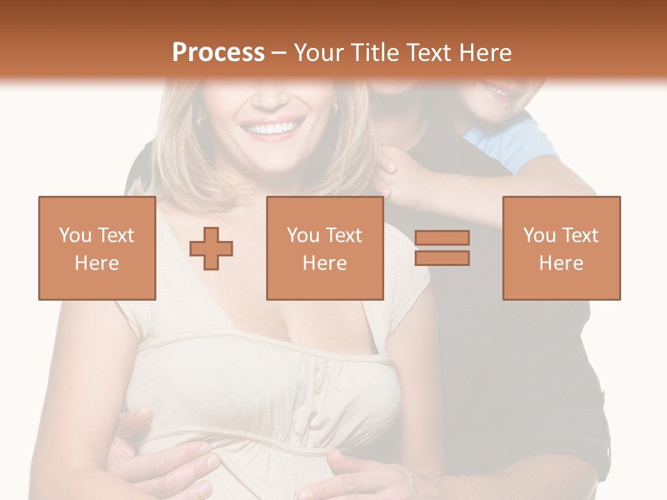 Portrait Embrace Happy Family PowerPoint Template