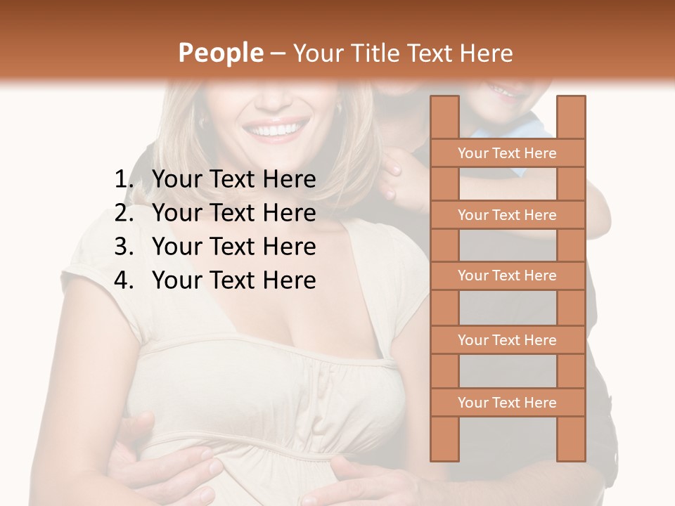 Portrait Embrace Happy Family PowerPoint Template