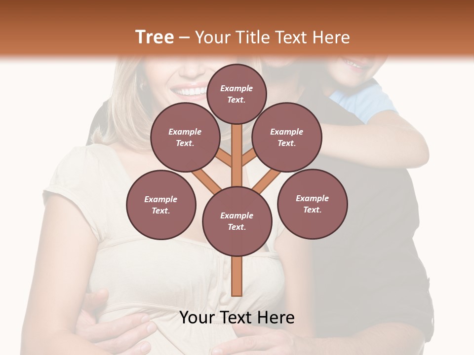 Portrait Embrace Happy Family PowerPoint Template