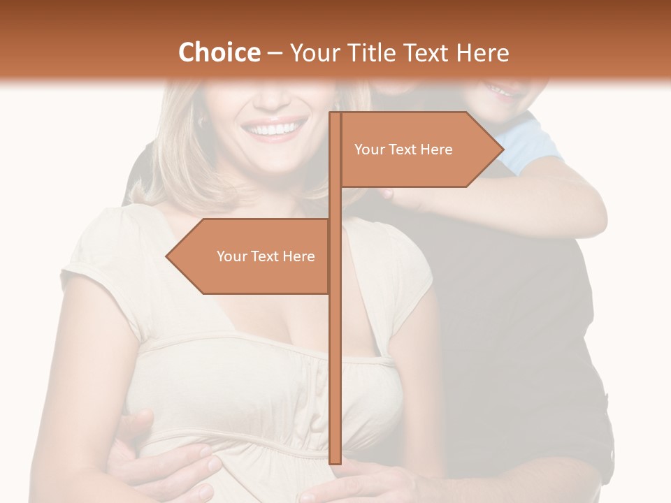 Portrait Embrace Happy Family PowerPoint Template