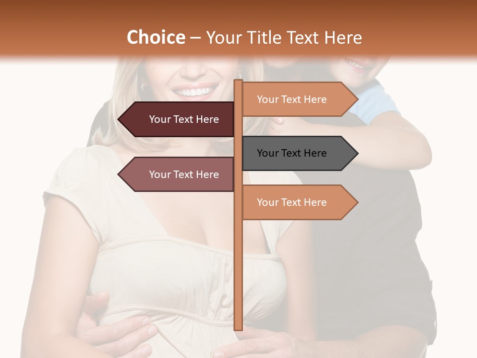 Portrait Embrace Happy Family PowerPoint Template