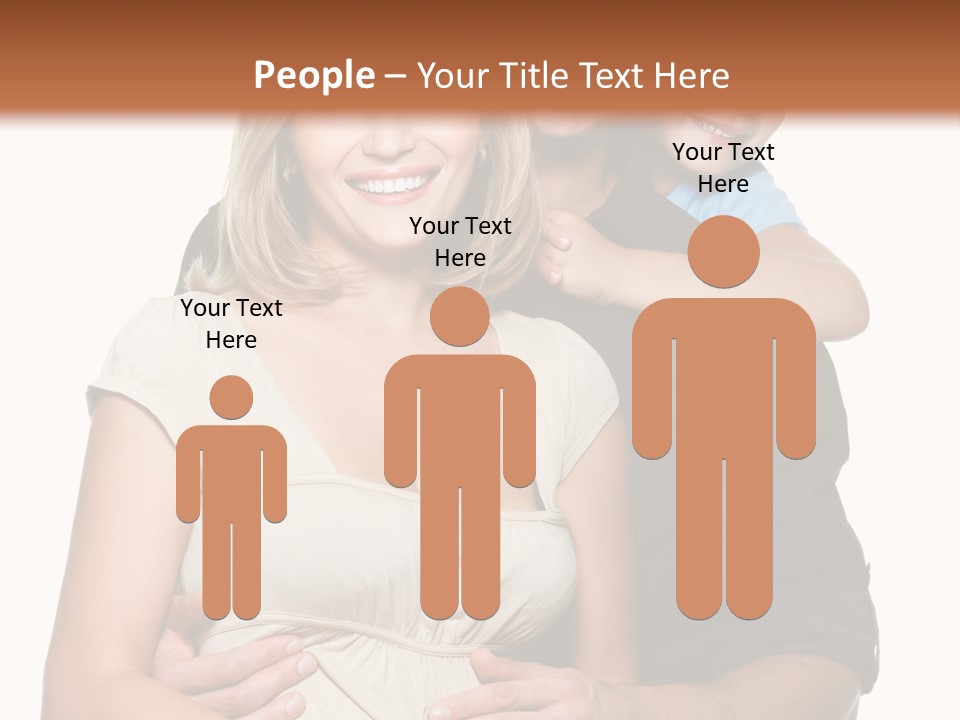 Portrait Embrace Happy Family PowerPoint Template