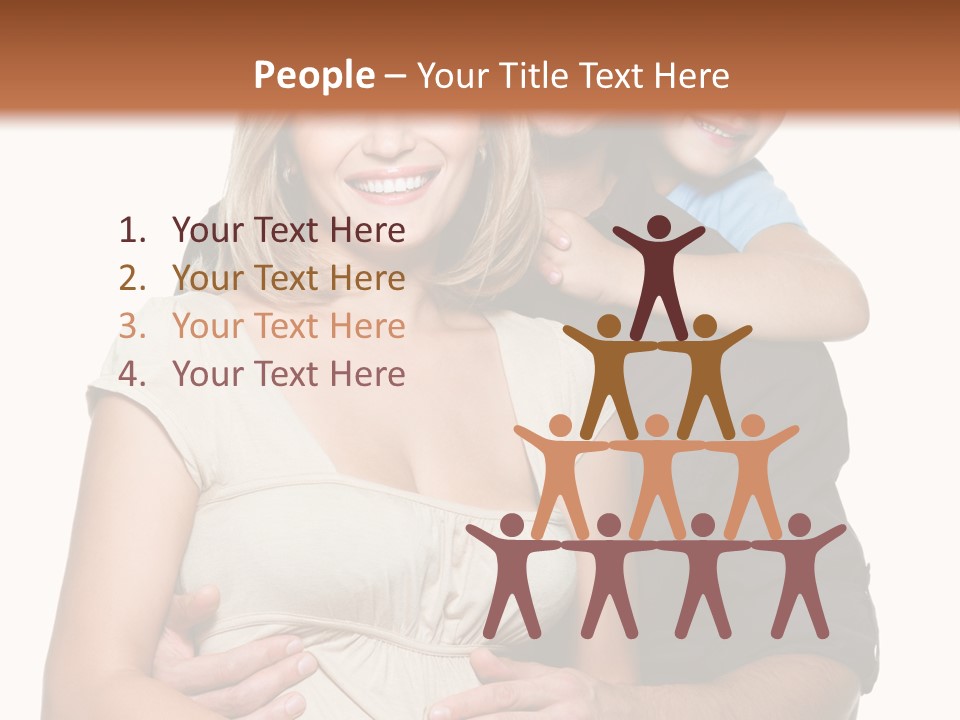 Portrait Embrace Happy Family PowerPoint Template