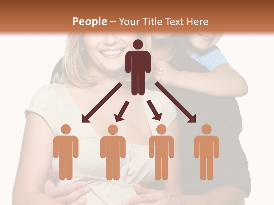 Portrait Embrace Happy Family PowerPoint Template