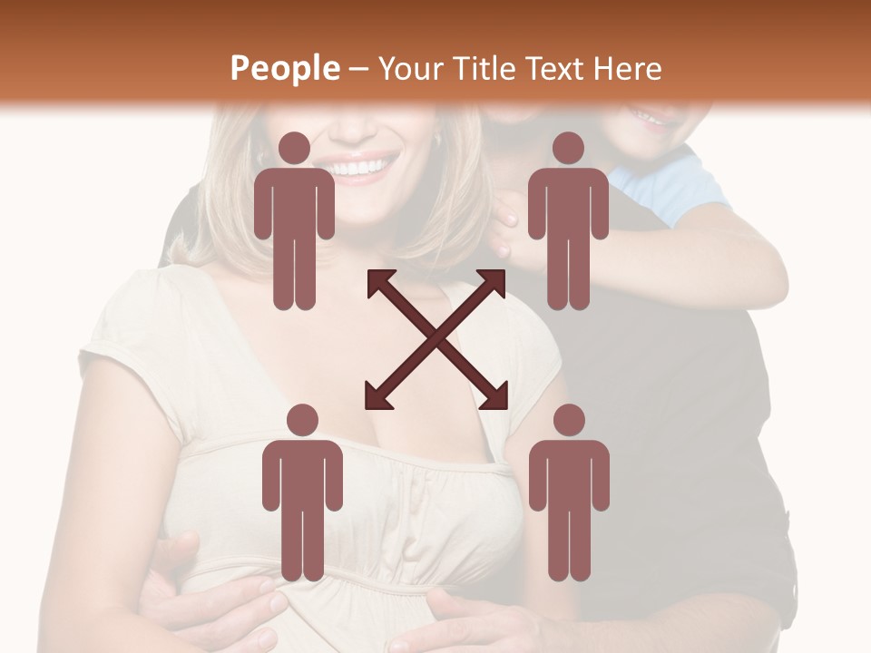Portrait Embrace Happy Family PowerPoint Template