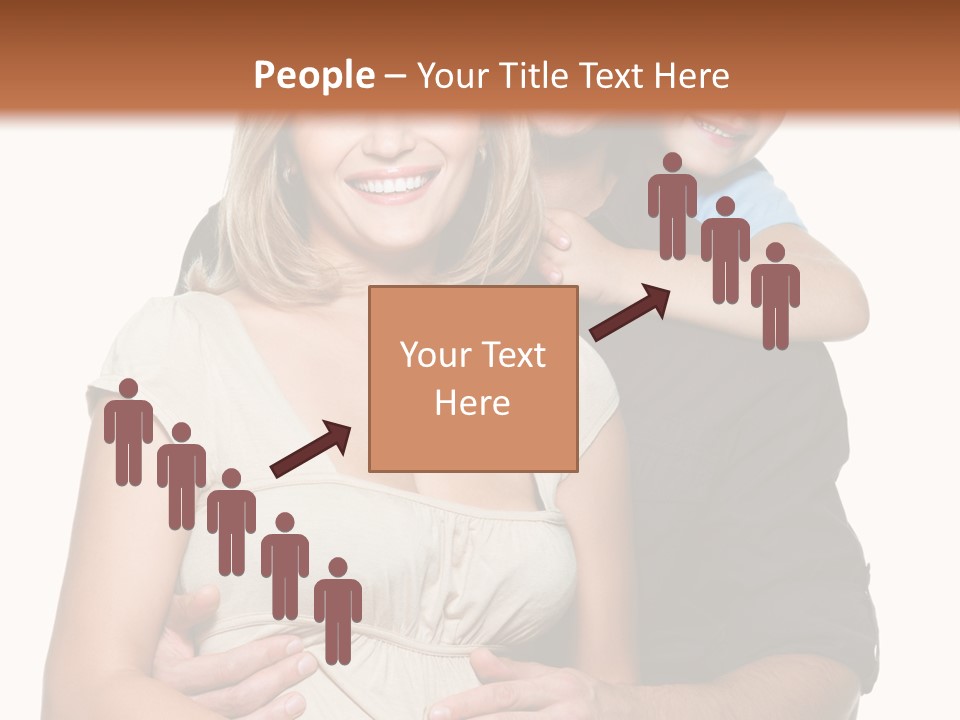 Portrait Embrace Happy Family PowerPoint Template