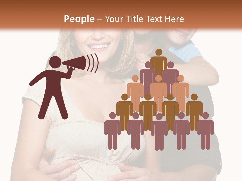 Portrait Embrace Happy Family PowerPoint Template