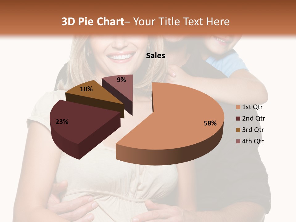 Portrait Embrace Happy Family PowerPoint Template