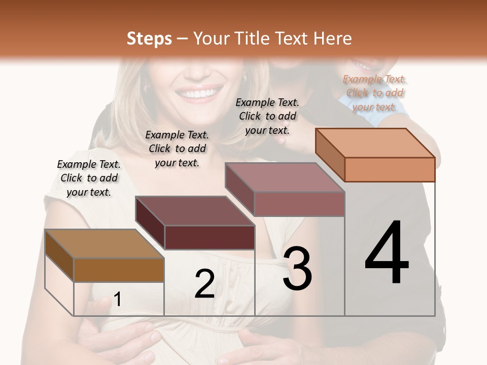 Portrait Embrace Happy Family PowerPoint Template