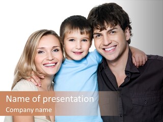 Years Isolated Family Happy PowerPoint Template