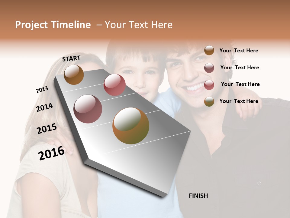 Years Isolated Family Happy PowerPoint Template