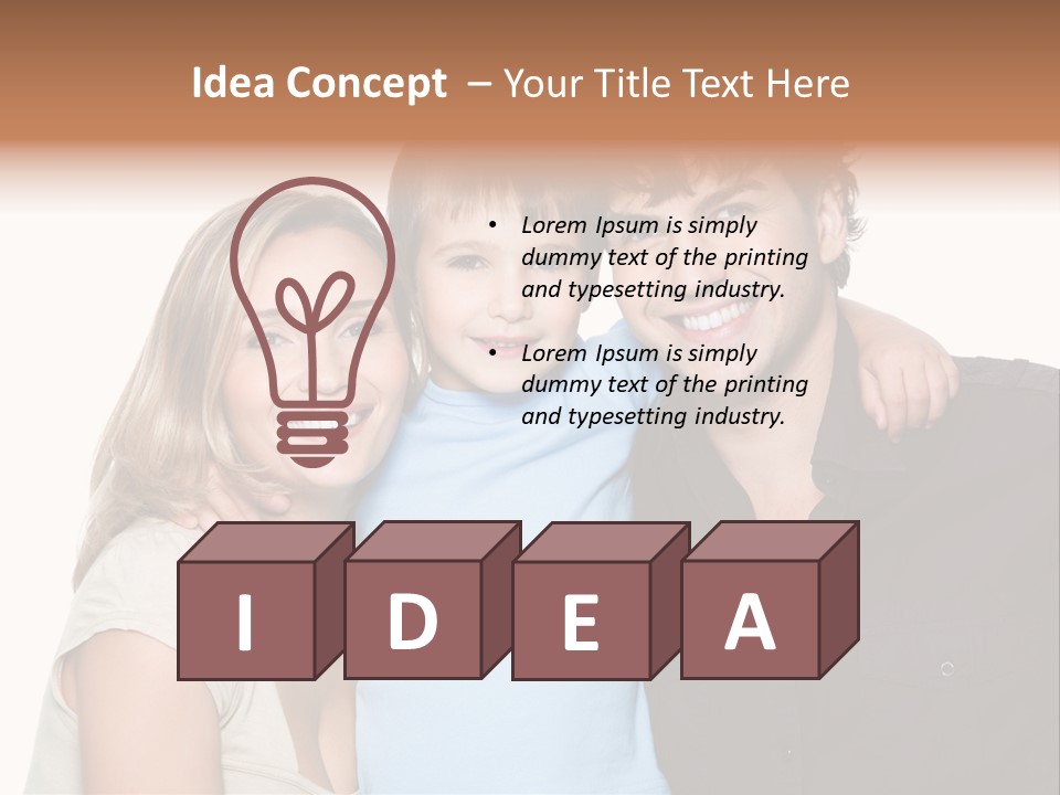 Years Isolated Family Happy PowerPoint Template