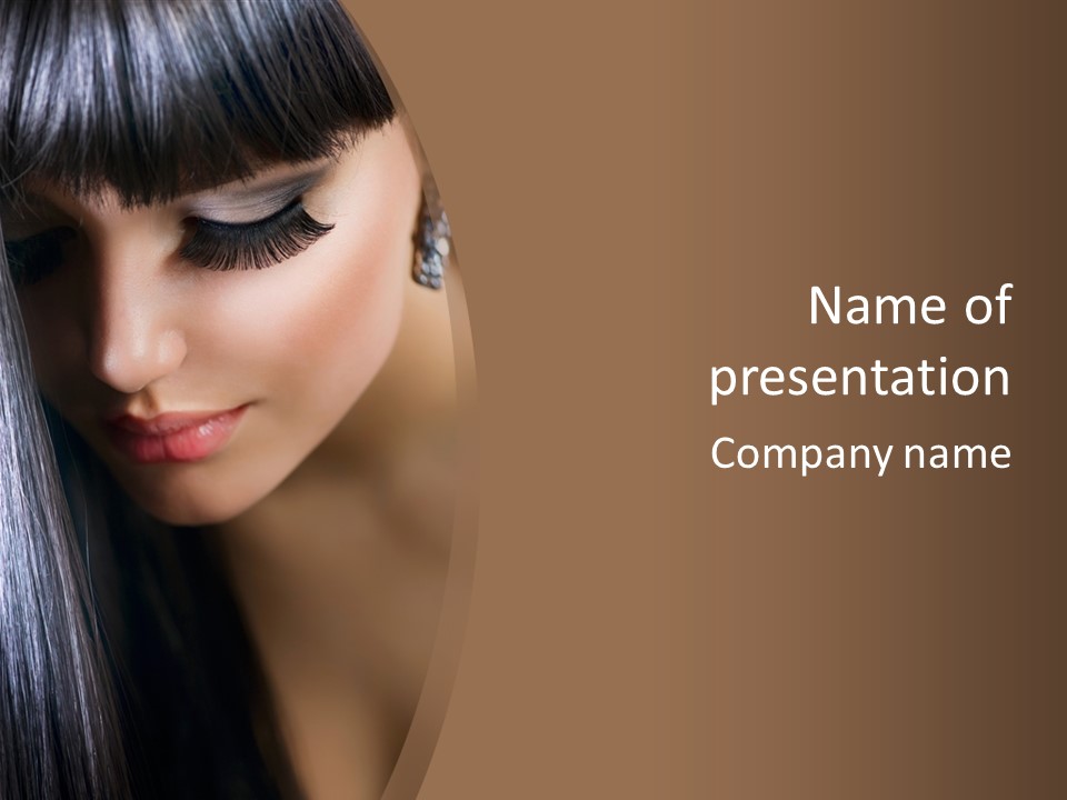 Haircut Sensuality Woman PowerPoint Template