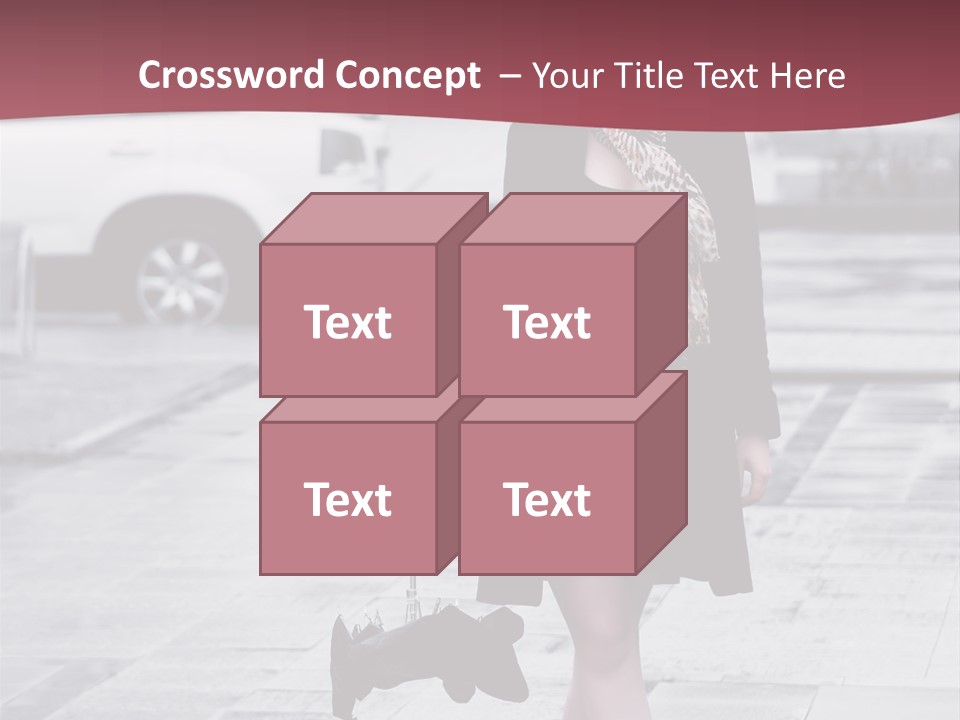 Urban Female Umbrella PowerPoint Template