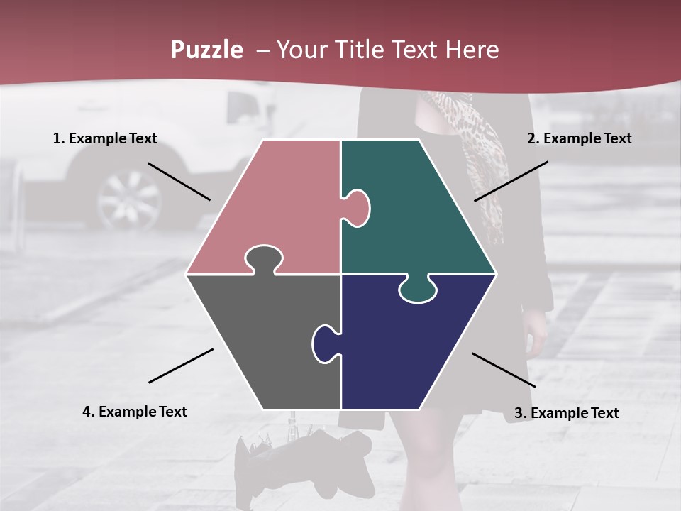 Urban Female Umbrella PowerPoint Template