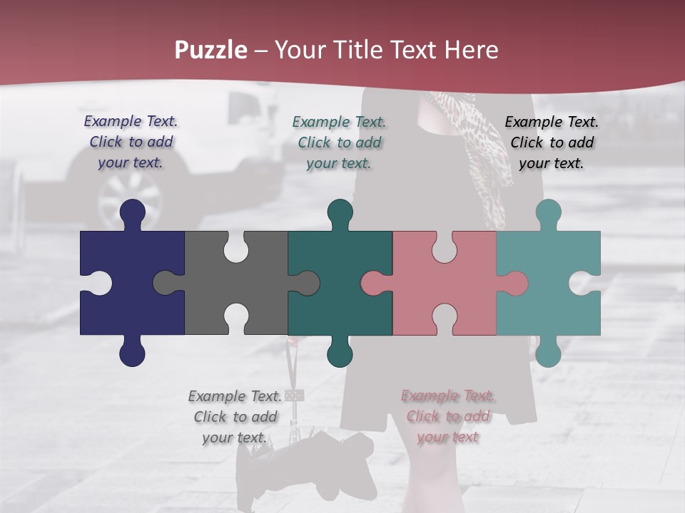 Urban Female Umbrella PowerPoint Template