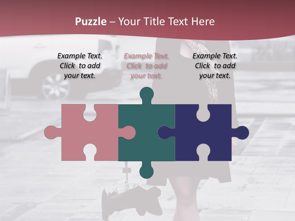 Urban Female Umbrella PowerPoint Template