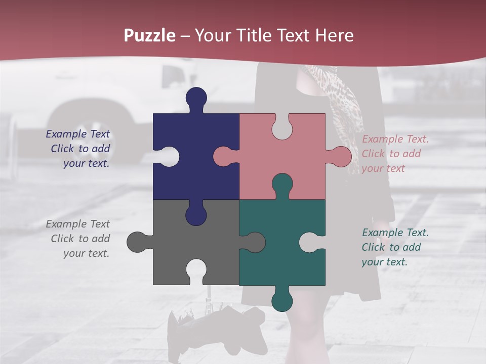 Urban Female Umbrella PowerPoint Template