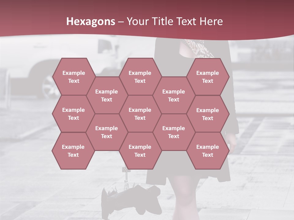 Urban Female Umbrella PowerPoint Template